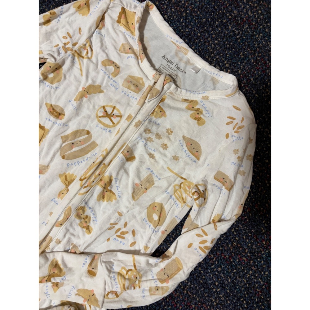 Angel Dear Pasta Print Bamboo Viscose Footie Sleeper Pajamas 18-24M